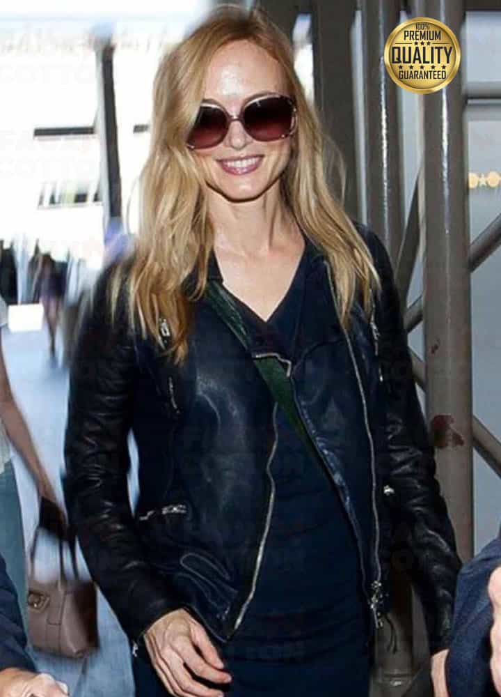 HEATHER GRAHAM BIKER LEATHER JACKET 